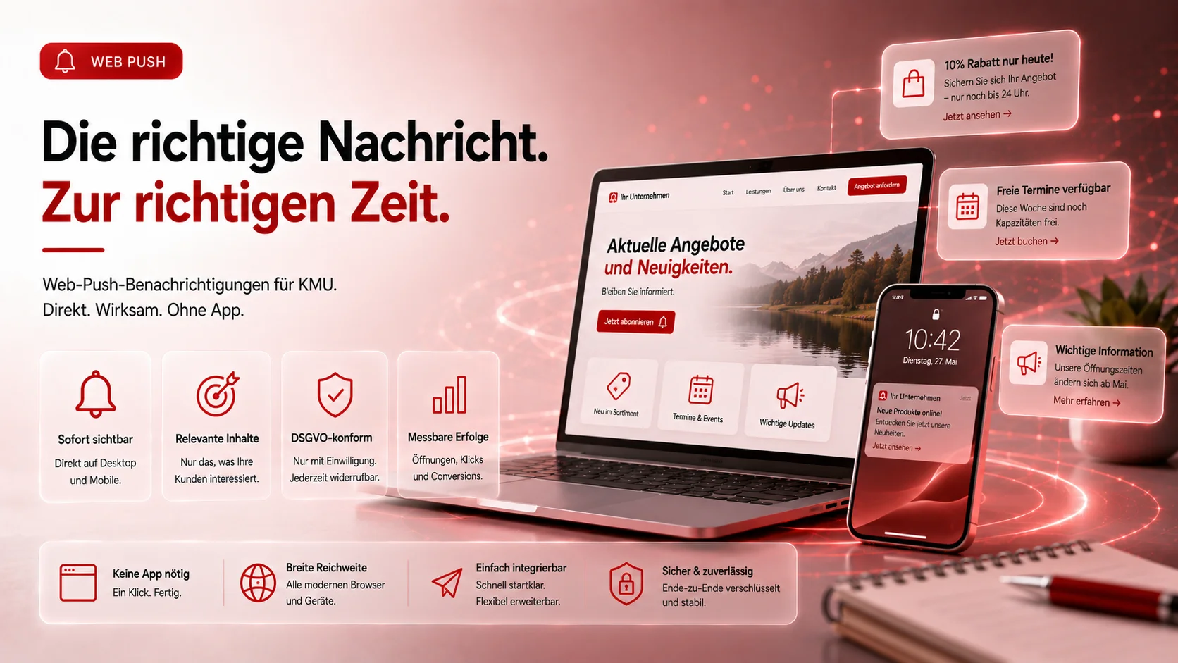 Push-Benachrichtigungen für Unternehmen im Web: So nutzen KMU sie sinnvoll