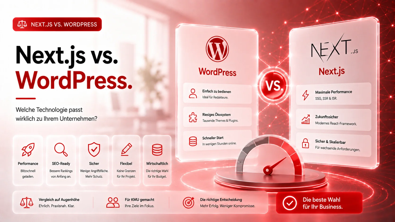 Next.js vs. WordPress: Was ist besser für Ihre Unternehmenswebsite?