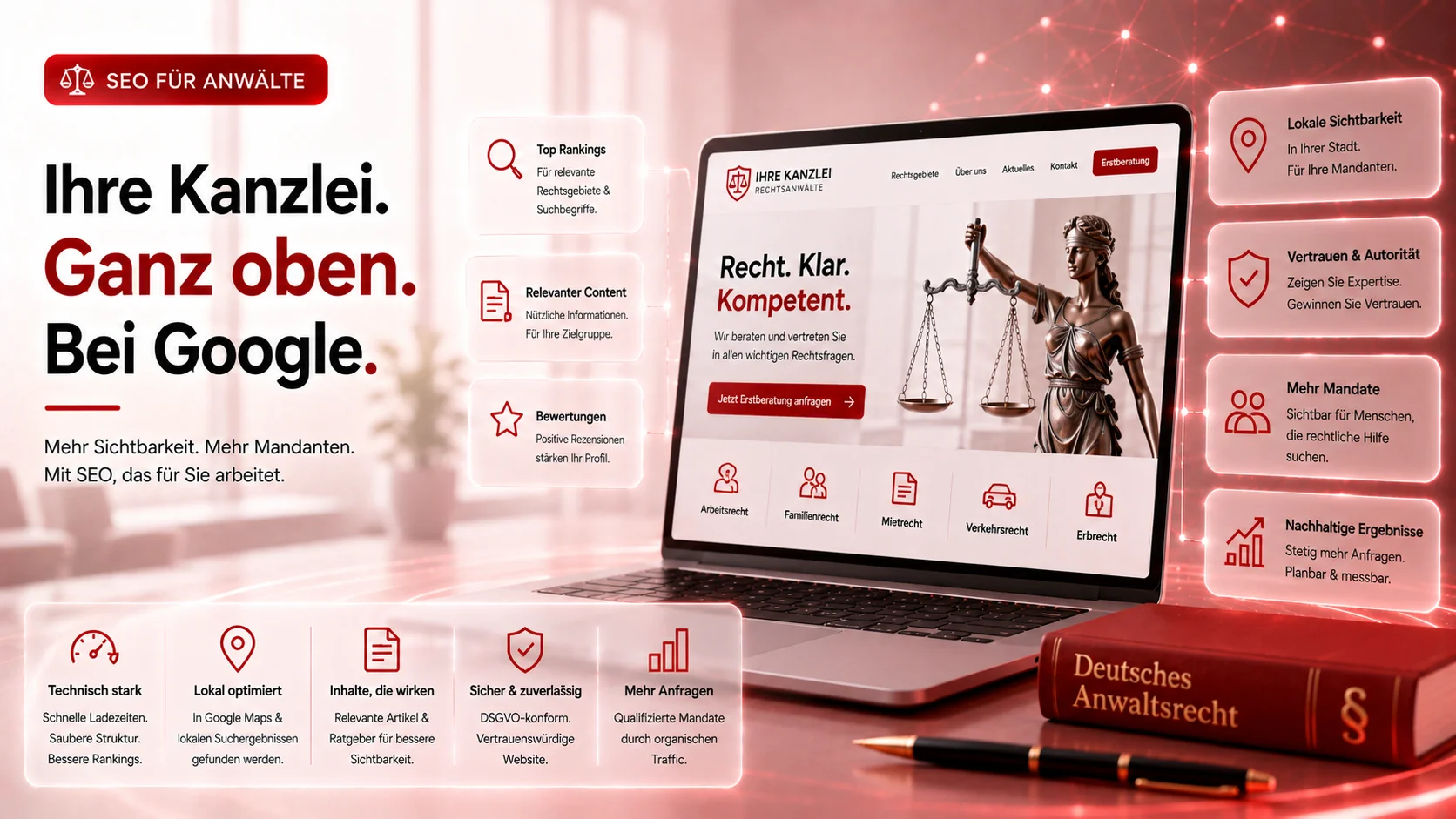 SEO für Anwälte: So rankt Ihre Kanzlei bei Google ganz oben